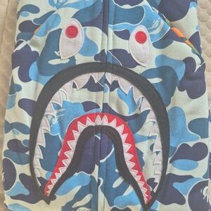Blue Camouflage Shark Hoodie XL